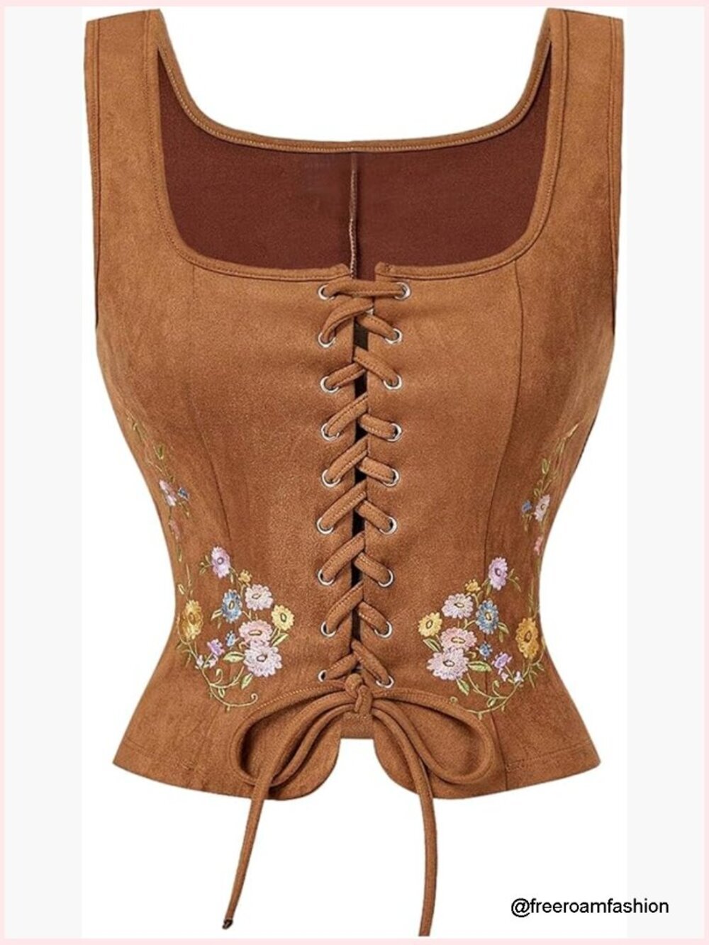 Sleeveless Lace Up Vest Top Business Casual Country Concert Outfit